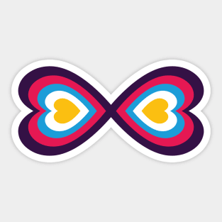 Polyamory Heart Infinity Symbol - New Pride Colors! Sticker